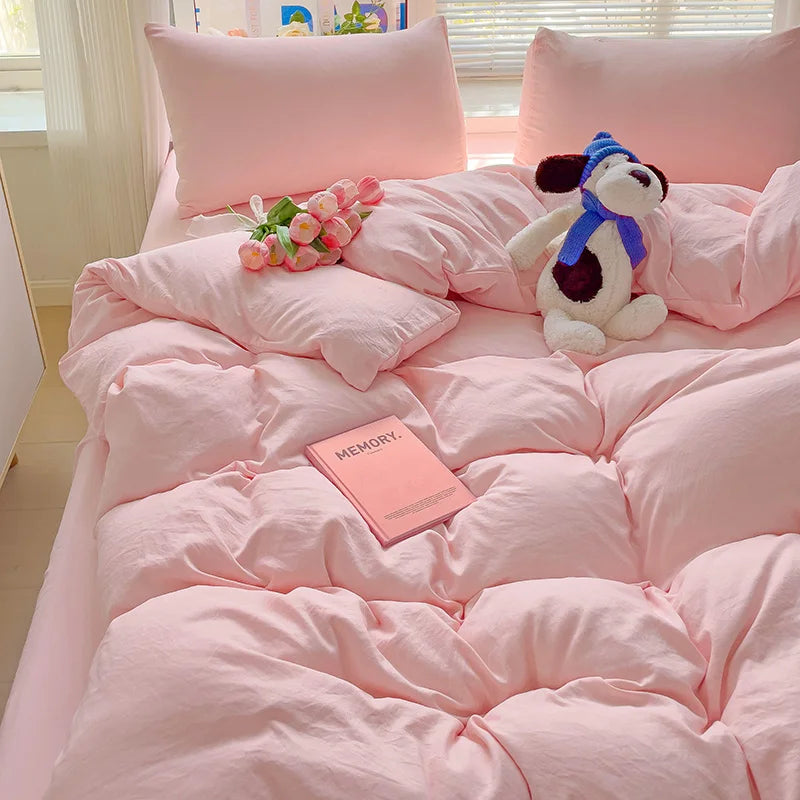 Housse De Couette Rose Unie déco