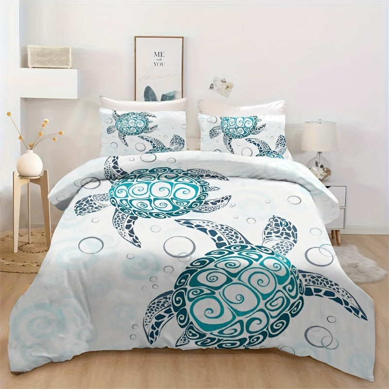 Housse De Couette Tortues Marines bleu lagon