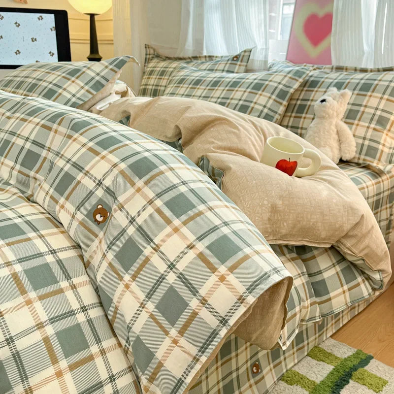 Housse De Couette À Carreaux Écossaise