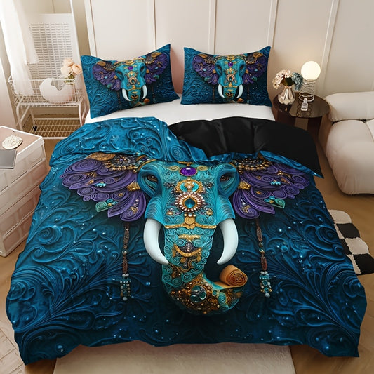 Housse de Couette Éléphant Indien Orné Et Tribal