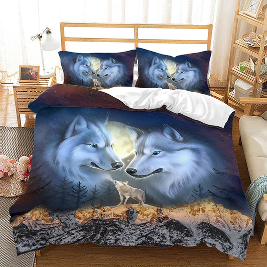 Housse de Couette loup nuit dans une nuit mystique