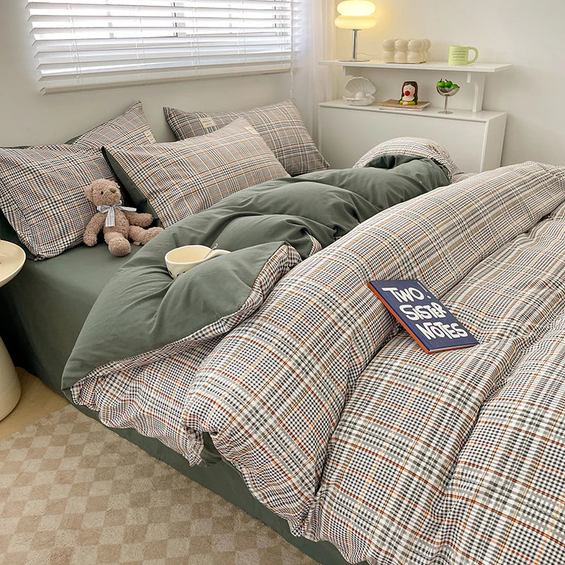 Parure À Carreaux Écossaise Vert Cozy vue large