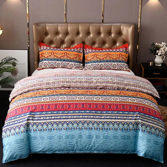 parure indienne couleur bleu et terre cuite